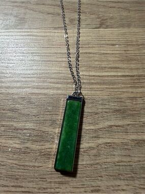 paparazzi Green Rectangular Bar Pendant Necklace